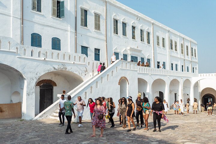 Cape Coast Castle exterior on the Gulf of Guinea